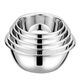 Yongcai five-piece set stainless steel thickened vegetable basin leaky basin vegetable basin rice washing basin round basin five-piece set (4 solid basins + 1 leaky basin) large size 22-24-26-28-30
