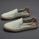 Vistursi Marke Ice Silk Canvas-Schuhe für Männer Sommer Neue trendige und vielseitige atmungsaktive Ein-Fuß-Schuhe leichte Freizeitschuhe Khaki 41