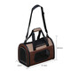 IRIS cat bag, dog bag, pet handbag, double-sided expansion and folding, portable, car-mounted, large-space, hand-held crossbody for cats, small brown, load capacity within 5kg, foldable