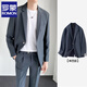 ROMON Korean style casual suit men's youth business autumn and winter handsome groom wedding small suit jacket single suit men black three-piece suit suit + pants + T-shirt XL