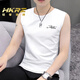 HKRZ High-High-End Vest Men's Men's Round Summer Versión coreana Coreana Sports Slim Singless Vest Fitness White/W115 2XL [Peso sugerido 145-160Jin [Jin iguala 0.5 kg]]]