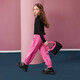 
ASK JUNIOR Girls Set Autumn Clothing Children's Hoodie Sweatshirt Casual Work Pants Sports Contrast Color Two-Piece Set Pink 170