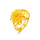 Mengjinyuan Gold Ring Peony Flower Pure Gold Ring as a Birthday Gift for Wife, About 5.4g