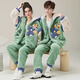Jóvenes palabras de amor pareja pijama en otoño e invierno, además de terciopelo engrosado para niñas, niños, adolescentes, terciopelo de coral con capucha de invierno de invierno juego de ropa YPF3897 cartas dinosaurios XL (110-125 Jin [Jin equivale a 0.5 kg])