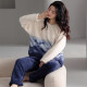 Langsha Pareja Vestida Pajamas hombres y mujeres en otoño e invierno Velvet de coral espesado ropa de hogar cálida para mujeres jóvenes estudiantes en el cuello redondo de invierno puede usar traje lazm9207 Mancial M tamaño 150-160cm/80-100Jin [Jin equivale a 0.5 kg]