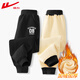 Huili children's clothing boys' pants plus velvet sports pants autumn and winter new style winter fashion children's integrated velvet sweatpants casual trousers H national trendy lion K hidden blue 140 cm