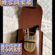 Portable men's anti-compression handmade reading glasses folding glasses box can be hung with waist belt head package Black 75x45x28