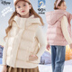 Disney girls' down vest autumn and winter white duck down children's vest outer wear for older children to keep warm 84243 camellia powder 140