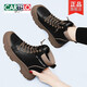 Cartelo Boots Martin de suela gruesa 2025 Spring y otoño Nuevas botas cortas de estilo corto de estilo británico High Top Women's Shoes retro Light Small 1591 metros Black Single Shoes 38