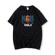 Gzat Hong Kong Brand Trendy T-shirt à manches courtes Hong Kong Kong Coton Coton à demi-manche T-shirt Summer Shirt Couple de couple T-shirt noir-687 XXL