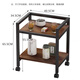 Zhuobo coffee table small table tea table mahjong table side table sofa side table storage rack tea cabinet CJ03 double layer black walnut color