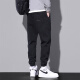 Pantalones casuales de pájaros carpinteros para hombres Coritos sueltos en verano Nuevo estilo Harun Trendy Workwear Pantalones deportivos versátiles para hombres 9859 Black Plus Fleece XL