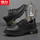 Warrior business retro casual work shoes men's lace-up leather shoes men 1632 black 42