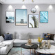 Mohu (mohu) living room decoration painting sofa background wall mural modern simple landscape landscape painting TV wall high-end new style hanging paintings seaside landscape 15935 (including wall clock) art crystal porcelain combination-black frame