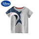 Disney Children's Kurzärärmelte T-Shirt reines Baumwoll 2025 Sommer Neues Jungen Kleidung Baby runder Hals kleiner und mittelgroße Kinder-Cartoon-Top Trendy kurzärmelig 9740 Auto Wasser Blau 120