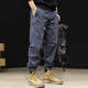 JEEP SPIRIT overalls men's autumn and winter new loose harem men's casual pants men's elastic leg thickened trousers 22116 Gray L