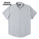 BLACKMONDAY cotton oxford vertical striped short-sleeved shirt men's cotton no-iron anti-wrinkle men's business casual shirt