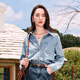Betu women's autumn new shirt Hong Kong style washed versatile denim shirt jacket women 2408T43 denim color M