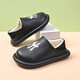 Children's waterproof and warm cotton slippers for indoor and home use, waterproof and velvet warm cotton shoes for outer wear, non-slip and anti-cold wool slippers, 7620 black 31