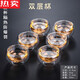 Hitzebeständige Glas Tee Tasse kleine Tasse mit Griff eingedickter Tee Tasse Haushalts Doppelschicht Tasse Tee Schüssel Master Tasse Kung Fu Tee Set dreieckige Tasse 1506 Stück Stücke