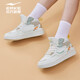 Hongxing Erke Board Schuhe hochtop dicker alleinerer Sportarten kontrastierende Farbe vielseitiger Trend Frauen Spleiß Skateboard Schuhe Street Fashion Casual Schuhe Gummi -Knospen -Weiß/Meer Mutter Grün 1391 35