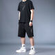 ZHIDOUDOU200斤至300斤大胖子夏天穿的大码男装大码运动套装男夏季2022新款 黑色9922 11XL xl 建议125-140斤