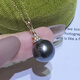 Jingruo Jennifer Jewelry 10-11mm perfect round Tahitian seawater black pearl pendant 925 silver temperament personality necklace