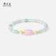 Zhou Taisheng 18K gold inlaid jade Pixiu bracelet for women with chalcedony transfer gold beads as a birthday gift for girlfriend, about 0.06g