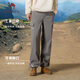 
Camel work pants for men and women autumn waterproof casual pants for outdoor hiking sports pants plus velvet woven charge trousers Y14CAY6625, Xinghe Gray, men [single layer] M