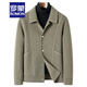 ROMON high-end light luxury autumn and winter short double-sided wool coat for men Korean style slim and handsome casual woolen coat for men 96015 gray green (wool 68.2%) XL 155Jin Jin is equal to within 0.5 kg