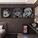 
Chengzai aokizy hanging painting trendy black and white living room sofa background wall decoration painting e-sports room cartoon bedroom bedside painting JD13972 30*30 texture oil canvas ps black frame