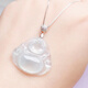 DL 1998 Fat Donglai same style Buddha male buckle head plated with 18k gold pendant jadeite Guanyin lanyard necklace silver buckle connector straight hole white l gold