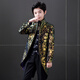 Jungenkleid Tutex Jungen Anzug Set New Children's British Show Host Piano Show Winter Dark Flower Tuxedo + Hemd + Weste + Hosen + Fliege 130 cm (130 cm (empfohlenes Gewicht 50-59jin [Jin gleich 0,5 kg]))))
