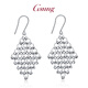 GsunG platinum earrings for women PT950 new laser beads ear hooks platinum fashionable earrings boutique earrings price by gram contact before bidding