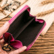 First layer sheepskin coin purse women's woven key bag coin bag zipper genuine leather small wallet men's double purple