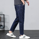 
Jeans men's spring and summer new fashion trend pants men's loose and versatile slim fit stretch straight pinch pants 9901 dark blue 31