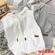 Van Zheshas neue ärmelloses Weste Sweatshirt für den Frühling, Frauen mit Kapuze -Strickjacke für Frauen koreanische Style Reißverschluss Nische Top 841 Grau vertikaler Pferd Clip XL 175