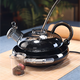 Full Nordic light luxury creative personality Cai Shu teapot heat-resistant glass teapot household electric ceramic stove boiling water tea set Cai Shu teapot (smoke gray)