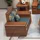 Chenya sofa walnut solid wood sofa combination modern Chinese-style living room large and small apartment winter and summer dual-purpose furniture four-seater + imperial concubine couch + coffee table