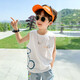 Zuoxi Children's Vest Summer Thin Style Boys Sleeveless T-Shirt Pure Cotton 2025 New Sports Summer Top White 130