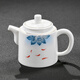 Xiangye mutton-fat jade porcelain teapot single pot Chinese-style household teapot for one or two people teacup ceramic Kung Fu tea set mutton-fat jade porcelain fish play lotus well railing pot