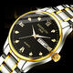 Shanghai Vollautomatische mechanische Uhr Doppelkalender wasserdichtes Stahlgürtel Modepaar Männer und Frauen Mechanical Watch Room Weiße Männer 690