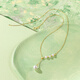 Saturday Fortune Yellow 18K Gold Necklace Women's Gold Pearl Pendant Pendant X0613069 40+5cm Birthday Gift