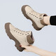 Cupald Cowide Martin Boots Frauen 2025 Frühling Neue Frauenschuhe Frauenstiefel Dicke Absatz Kurzstiefel Lederschuhe Lederstiefel Martin Schuhe Frauen Milch Tee/No Fleece (Standardgröße) 37