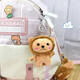 Schoolbag hanging chain women's clothing dead rabbit key chain female cute internet celebrity Korean version student schoolbag hanging bag hanging decoration couple small gift pink [love ball]