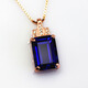 Fat Donglai same model Tanzanite sapphire rectangular pendant necklace women's accessories jewelry rose gold main stone 12X16mm without chain