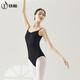 Iron arrow dance suit for women suspender ballet body suit for adult art exam high-span gymnastics training suit black L