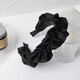 Meng Keduo high skull black pleated headband women's hairpin face wash headband small wide edge versatile high-end headband wrinkled headband black