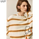 Vêtements féminins de style nouveau de style hiver, bons kakis, pull rayé Kapibala amusant, pull tricoté, 702 gâteaux de riz léger S