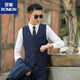 罗蒙（ROMON）2025年新款韩版男士修身马甲西装坎肩马甲伴郎职业装背心外套 黑色马甲 M [90-100斤]